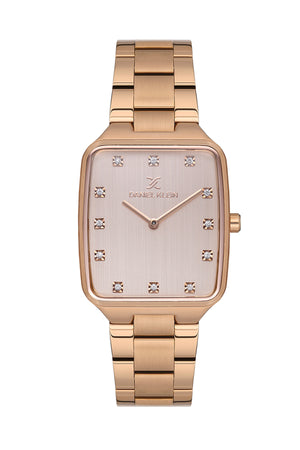 30mm Womens Square Metal Watch - DK13704 Rose Gold