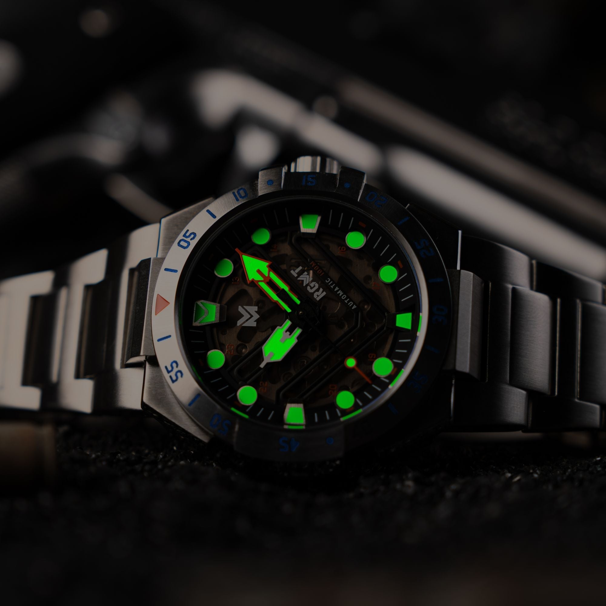 Himars Skeleton Automatic Black / Stainless Steel Stainless Steel | Black Dial