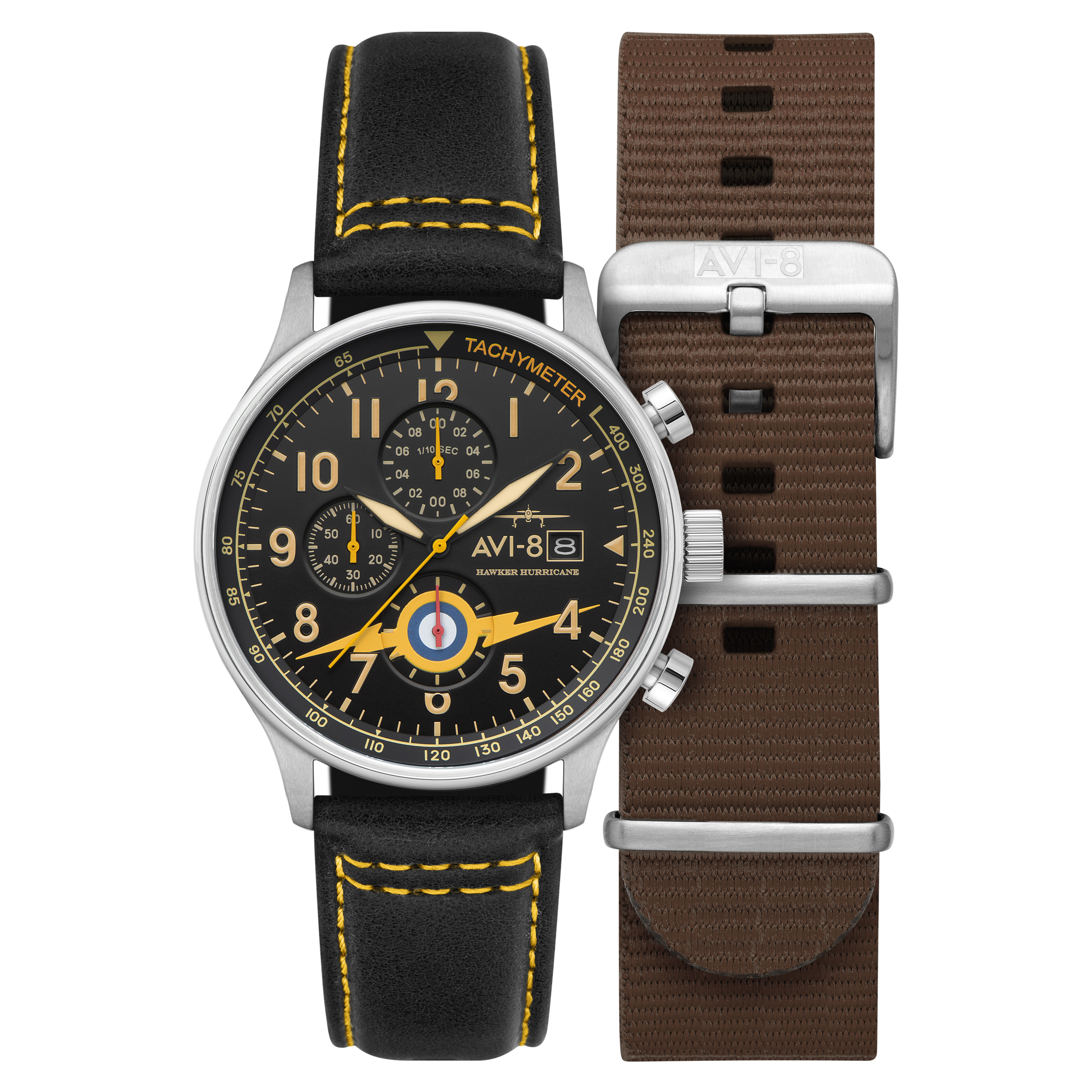 Classic Chronograph Black / Black Leather | Black Dial