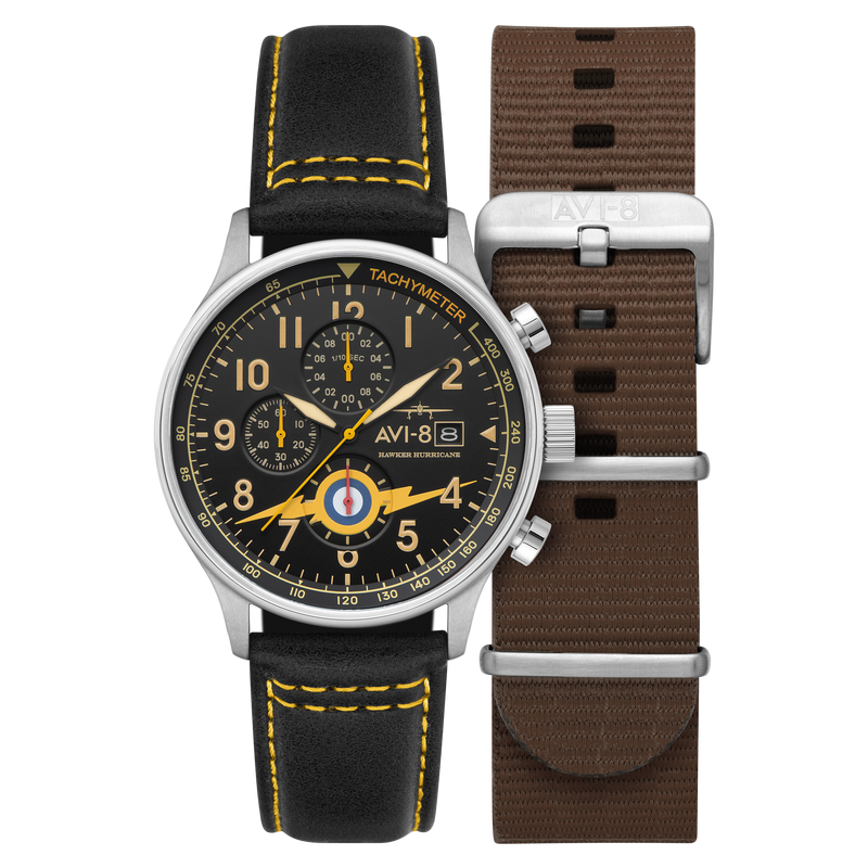 Classic Chronograph Black / Black Leather | Black Dial
