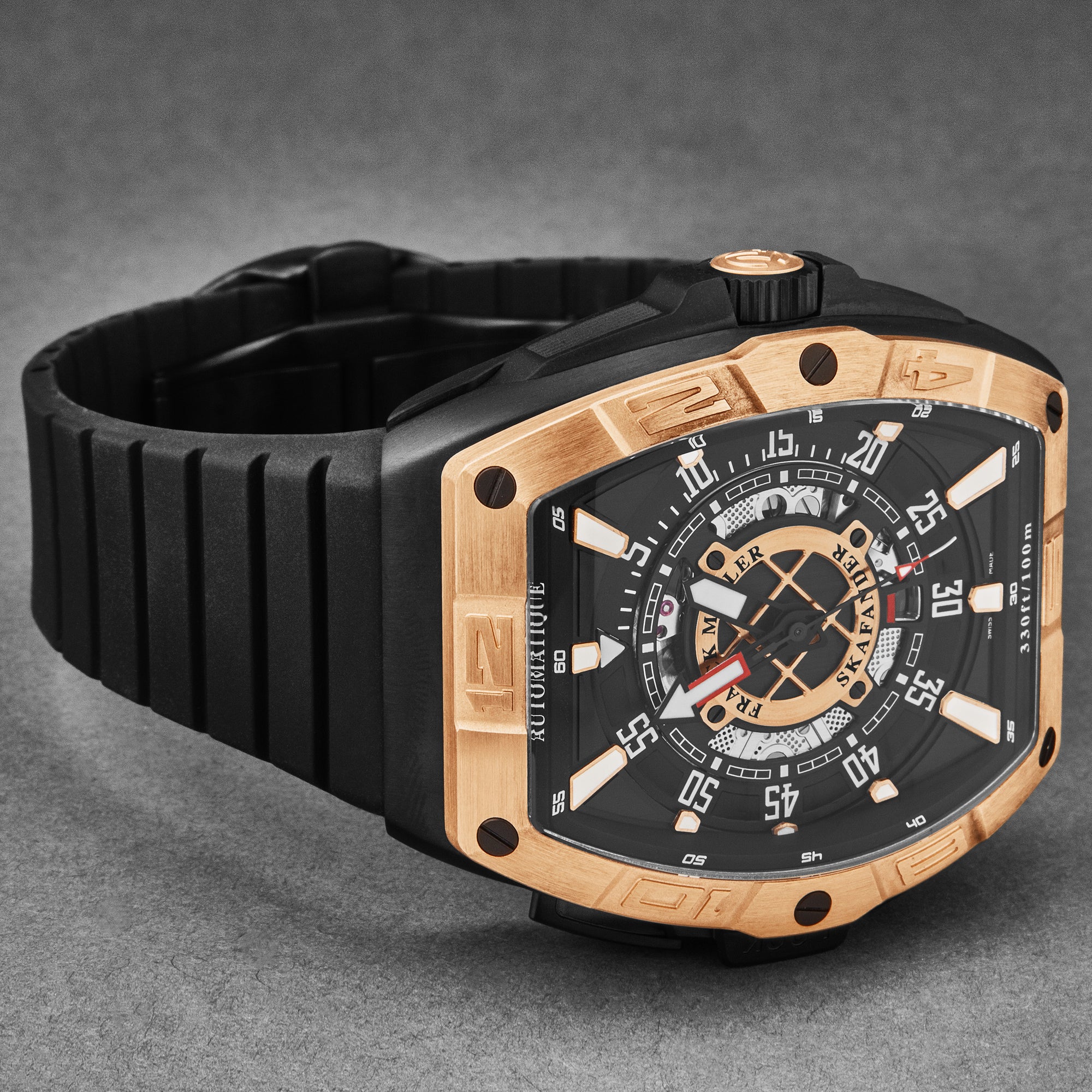 SkaFander 46SCSKFBLKBKGD1 / Black, Openworked | Black Dial
