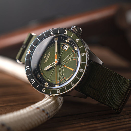 Fano Retrograde Green / Nylon Strap | Green Dial