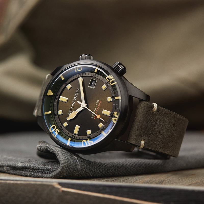 Bradner Green / Black / Leather | Green Dial