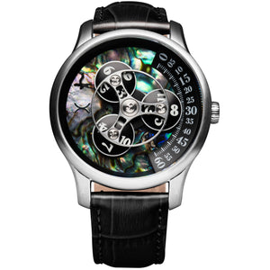 Triptych Automatic Wandering Hour Stone Edition Abalone Blue Dial