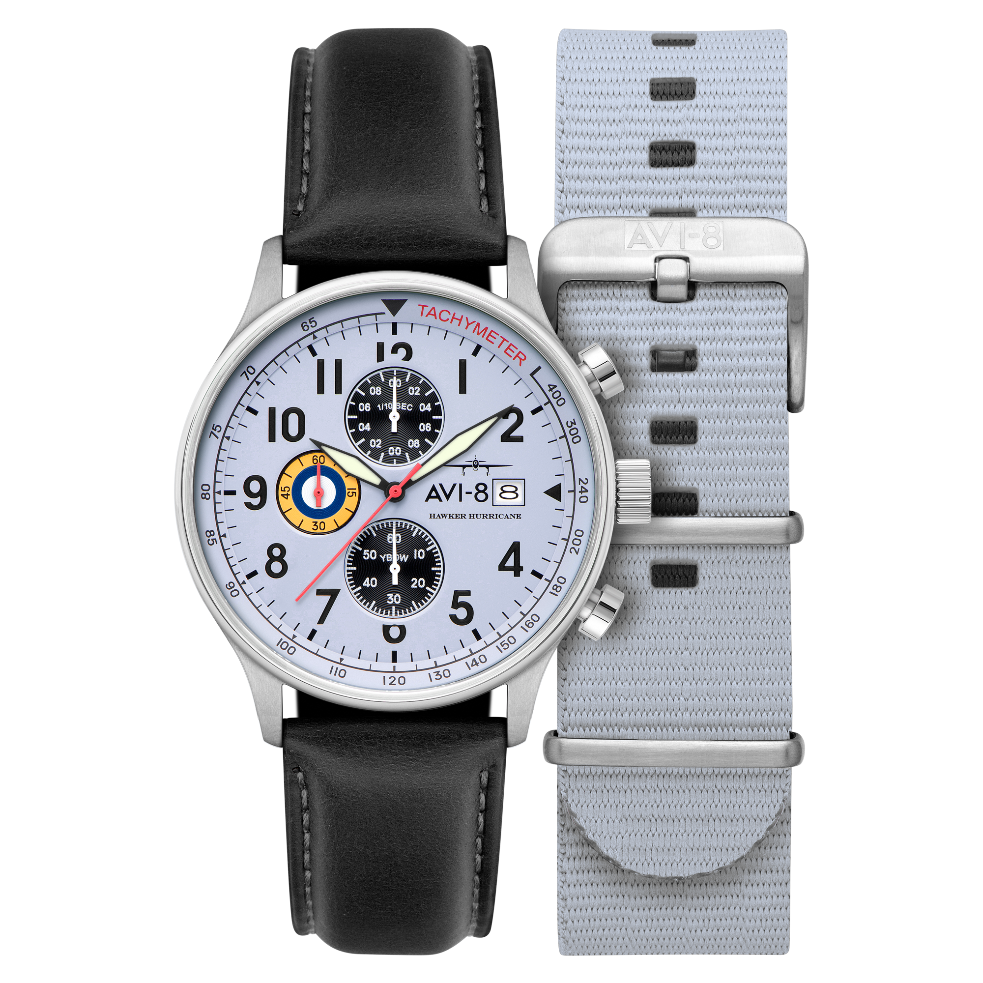 Classic Chronograph Gray / Black Leather | Gray Dial