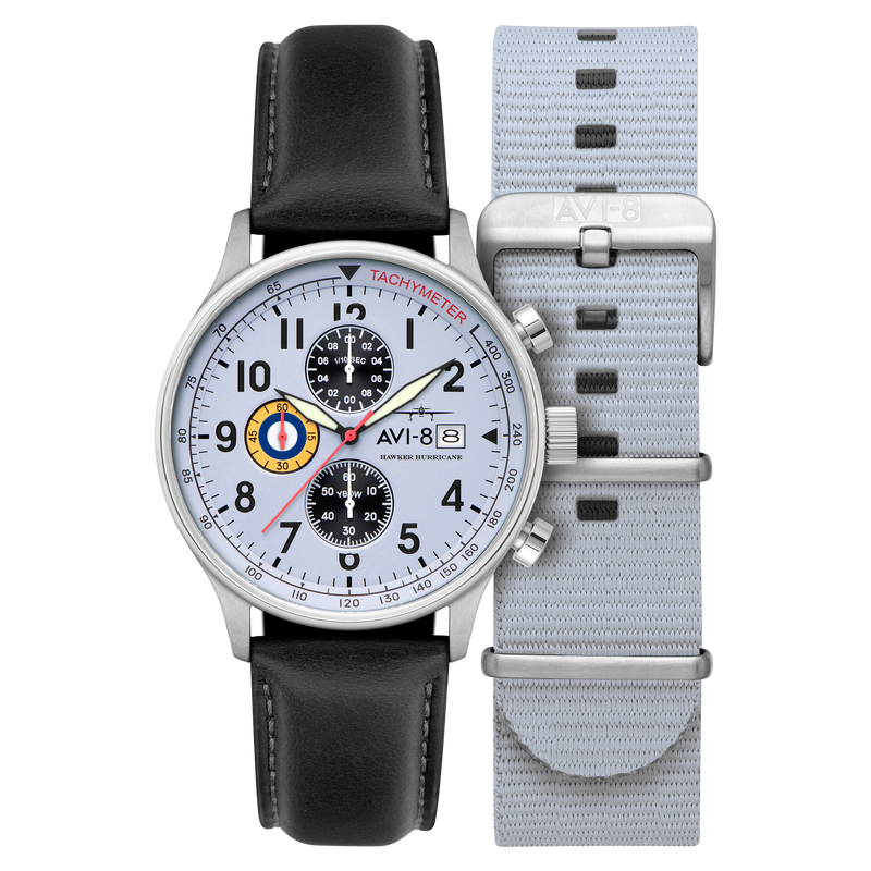 Classic Chronograph Gray / Black Leather | Gray Dial