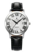 Genesis Gents White Dial / Black Leather Strap White Dial