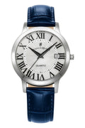 Genesis Gents White Dial / Blue Leather Strap White Dial