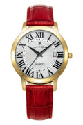 Genesis Gents White Dial / Red Leather Strap White Dial
