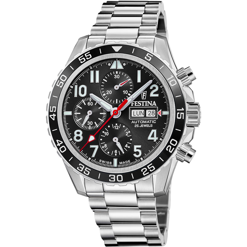 Aviator North Chrono Black / Stainless Steel | Black Dial