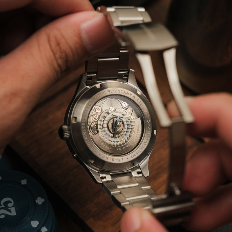 Baron Grand Date Calendar Open Heart Automatic Blue / Steel Stainless Steel | Blue Dial