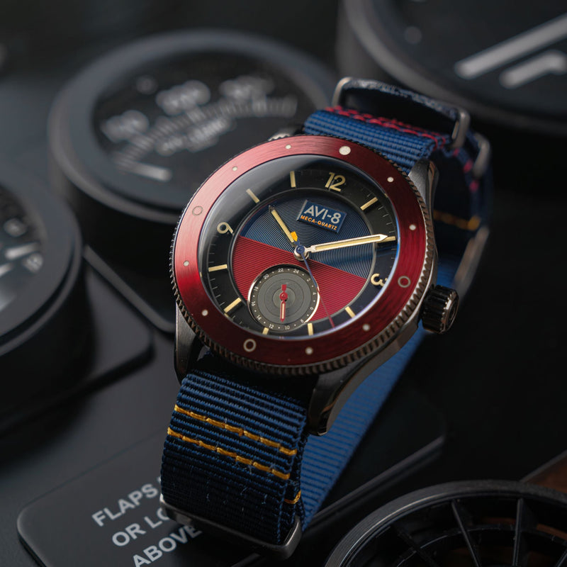 Airmaster Sector Meca-Quartz Blue /Red / Nylon | Blue Dial