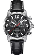 DS Podium Chrono GMT Chronograph GMT Black Dial / Black Leather Strap Black Dial