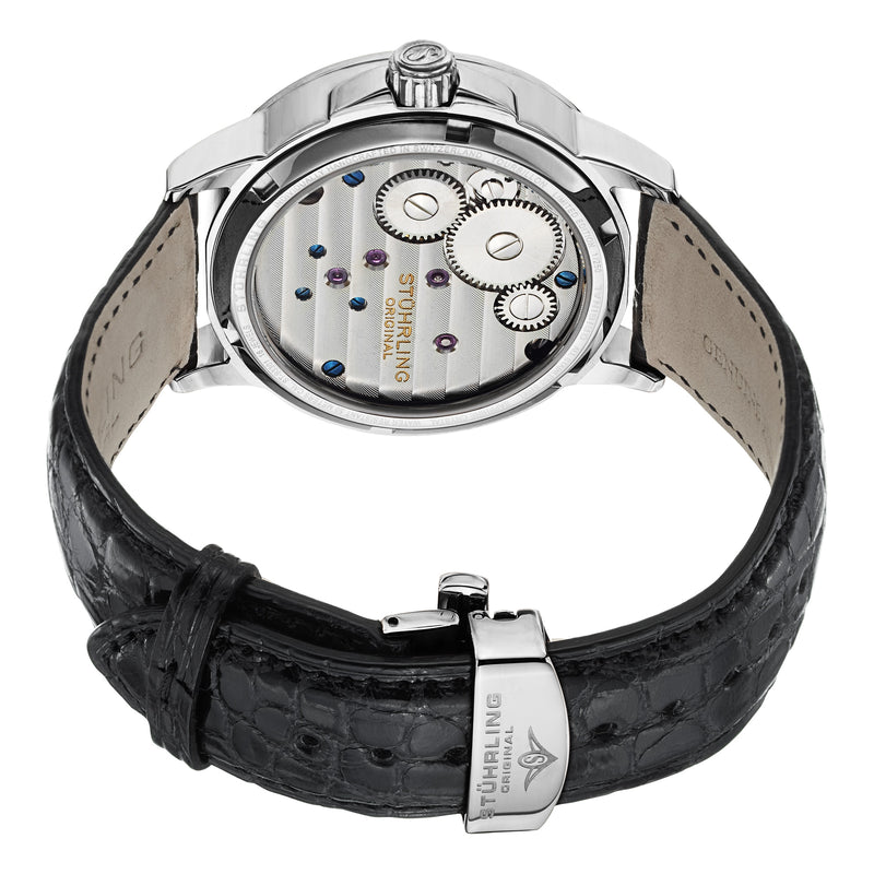 Tourbillon Silver case/Alligator strap/ Brass Dial | Silver Dial