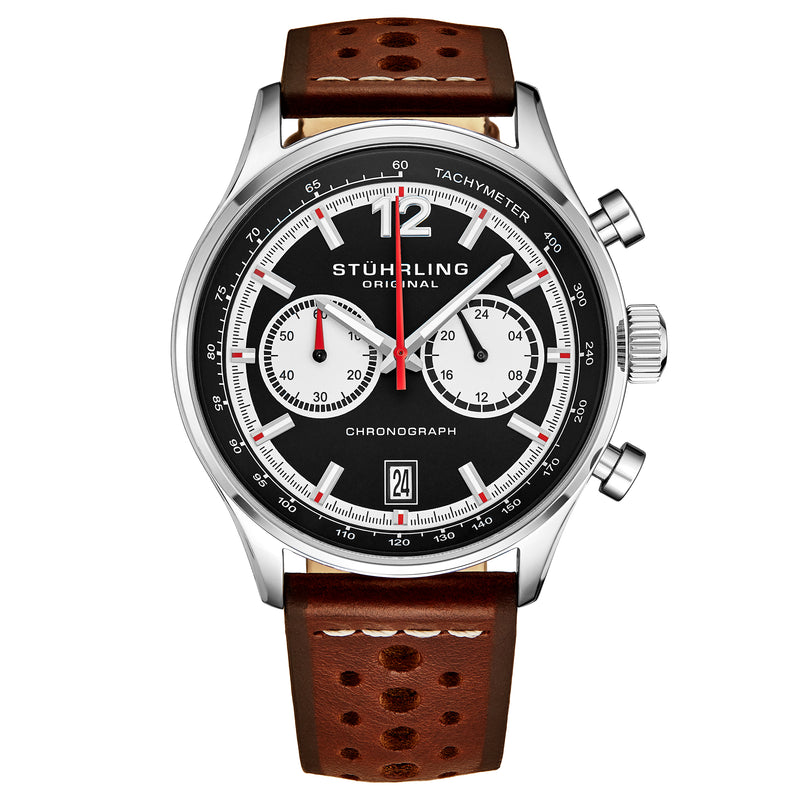 Monaco Brown/Leather/Black Dial/Silver Case | Black Dial