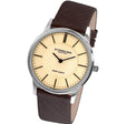 Symphony 238 Silver case/Leather strap/ Brass Dial | Champagne Dial