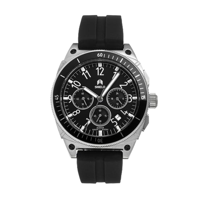 Sonar with Date Black/Silver | Black Dial