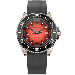 Oceaneva Deep Marine Explorer VI 6000M - Coral Titanium Automatic 6000m/CoralBurst | Coral Red Dial