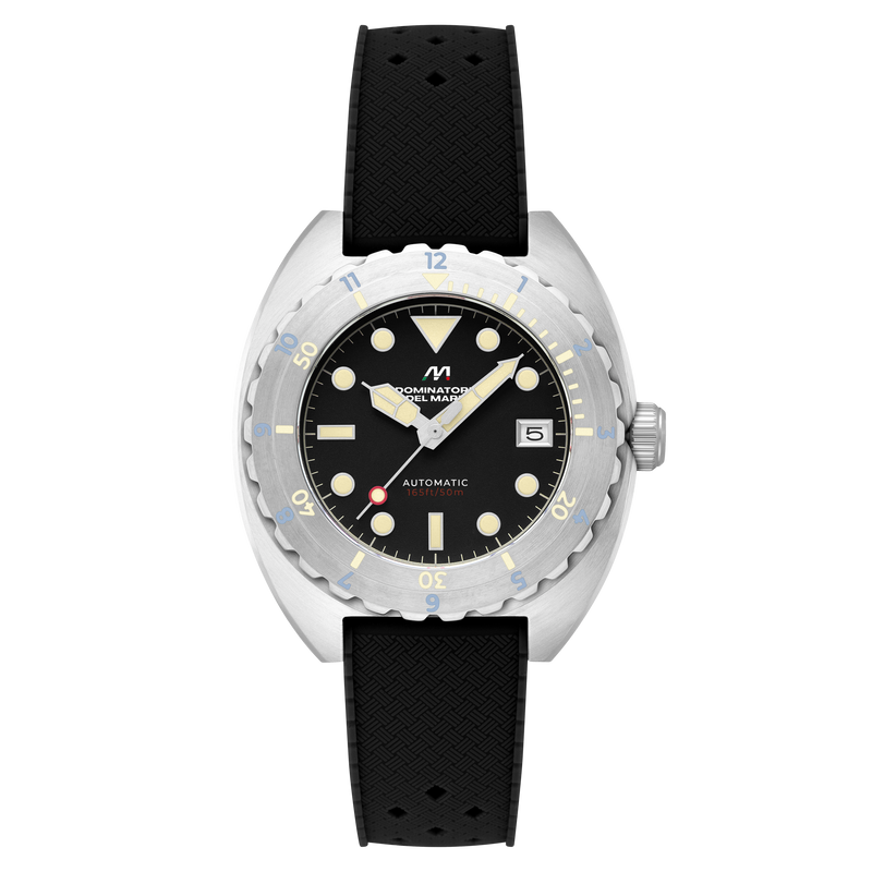 Amalfi Automatic Black / Black Silicone | Black Dial