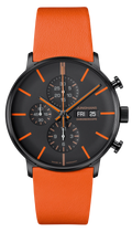Form A Chronoscope Black Dial / Orange Leather Strap Black Dial