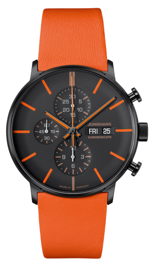 Form A Chronoscope Black Dial / Orange Leather Strap Black Dial