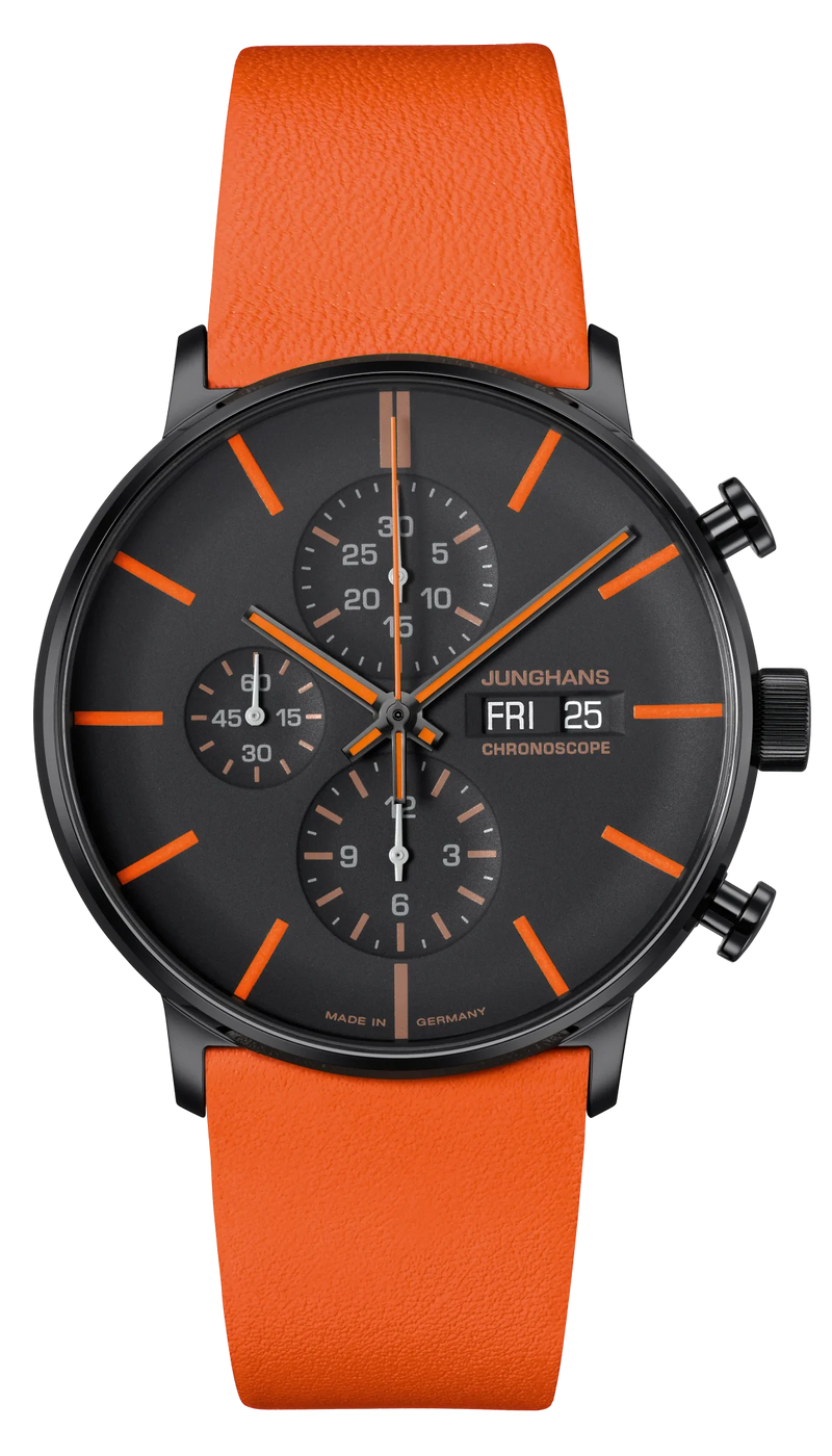 Form A Chronoscope Black Dial / Orange Leather Strap Black Dial