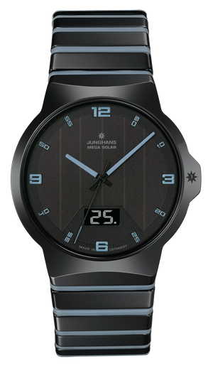 Force Mega Solar Black Ceramic / Ceramic Bracelet Black Dial