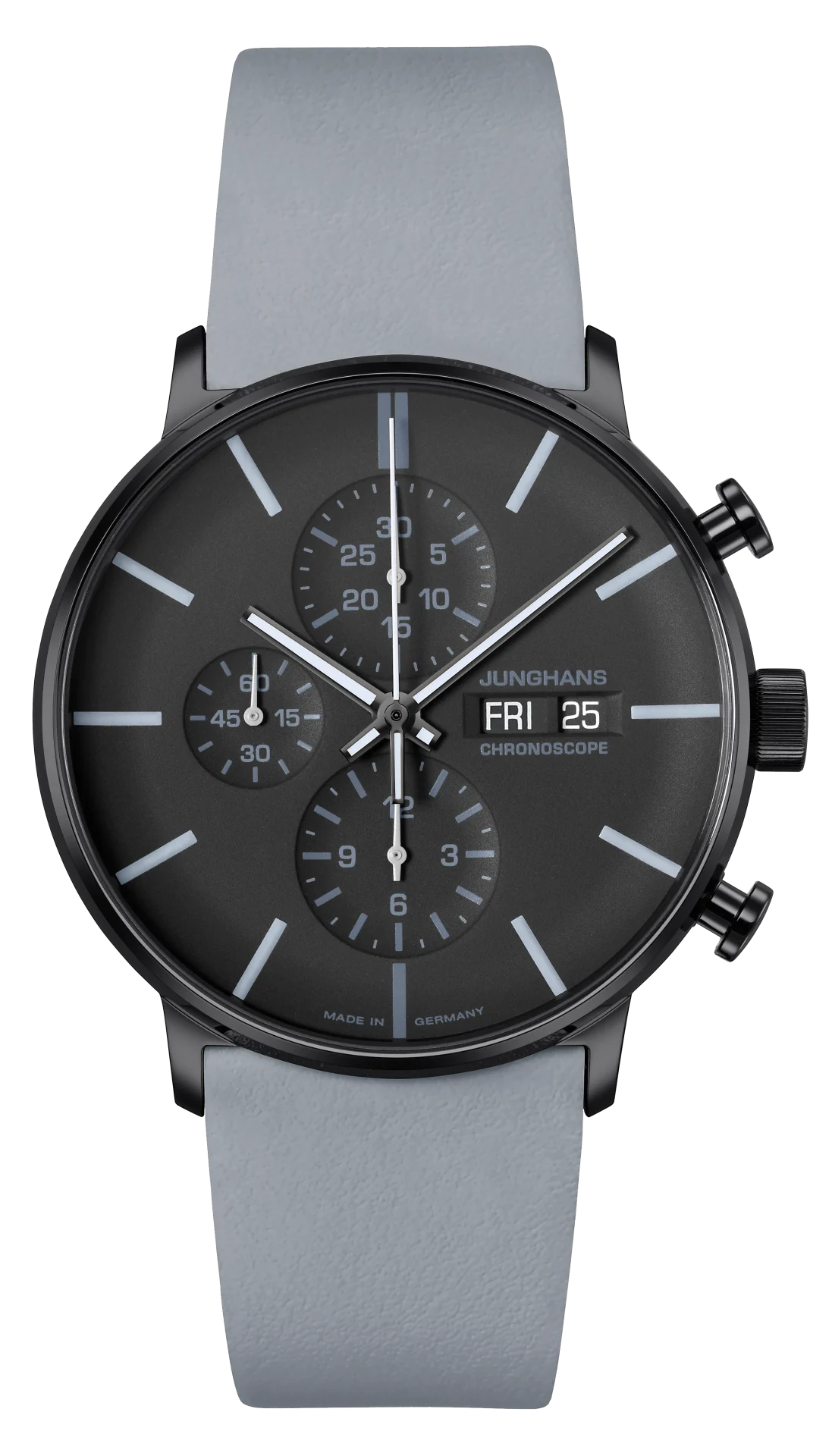 Form A Chronoscope Black Dial / Gray Leather Strap Black Dial