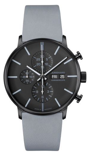 Form A Chronoscope Black Dial / Gray Leather Strap Black Dial