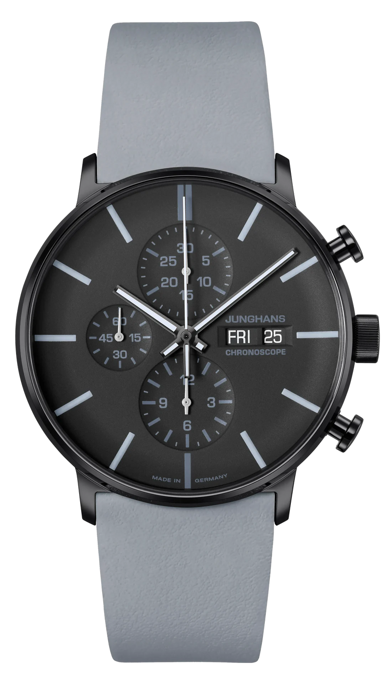Form A Chronoscope Black Dial / Gray Leather Strap Black Dial