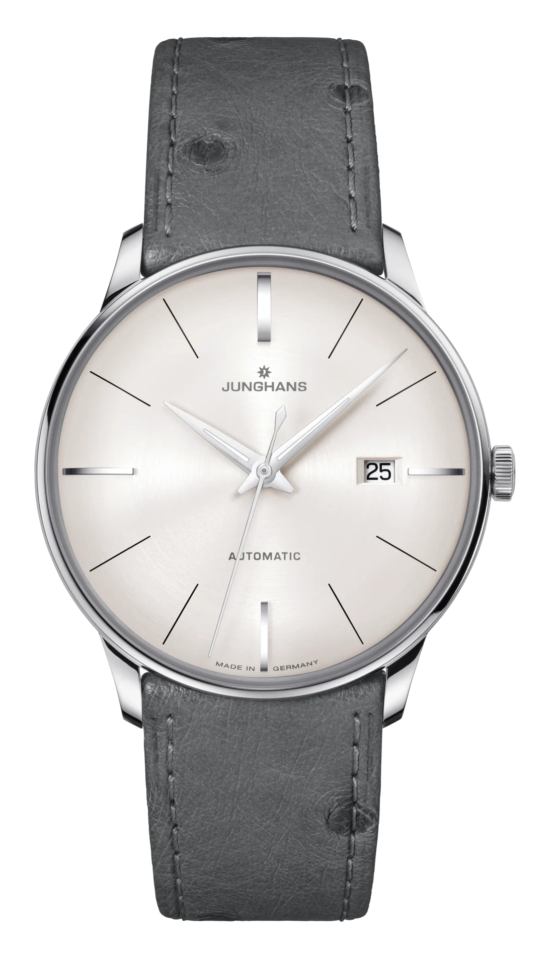 Meister Automatic Cream Dial / Dark Gray Ostrich Leather Strap