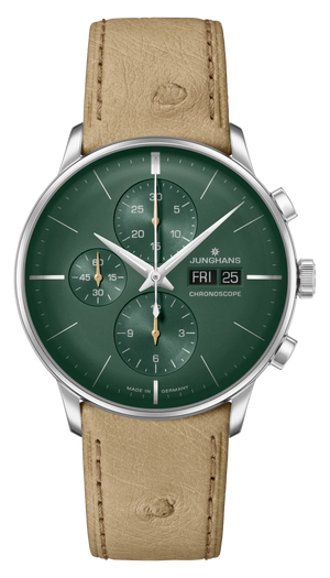 Meister Chronoscope Green Dial / Beige Ostrich Leather Strap Green Dial
