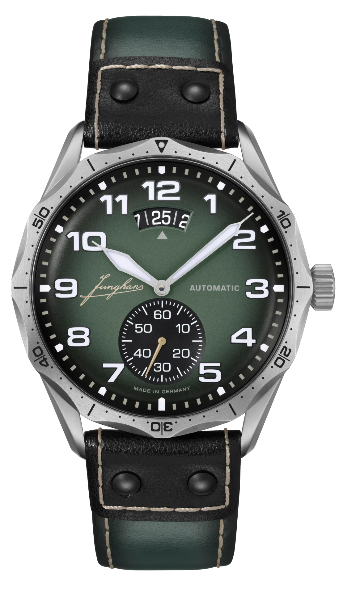 Pilot Automatic Dark Green Dial / Dark Green and Black Riveted Leather Strap Dark Green Dial