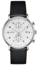 Form C Silver-Plated Dial / Black Leather Strap Silver Dial