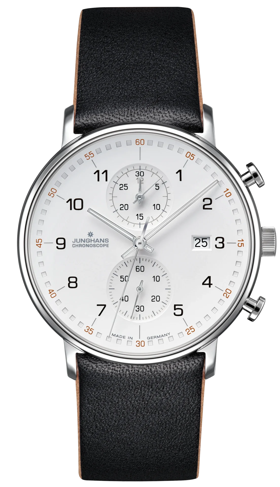 Form C Silver-Plated Dial / Black Leather Strap Silver Dial