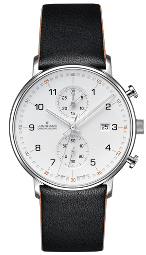 Form C Silver-Plated Dial / Black Leather Strap Silver Dial