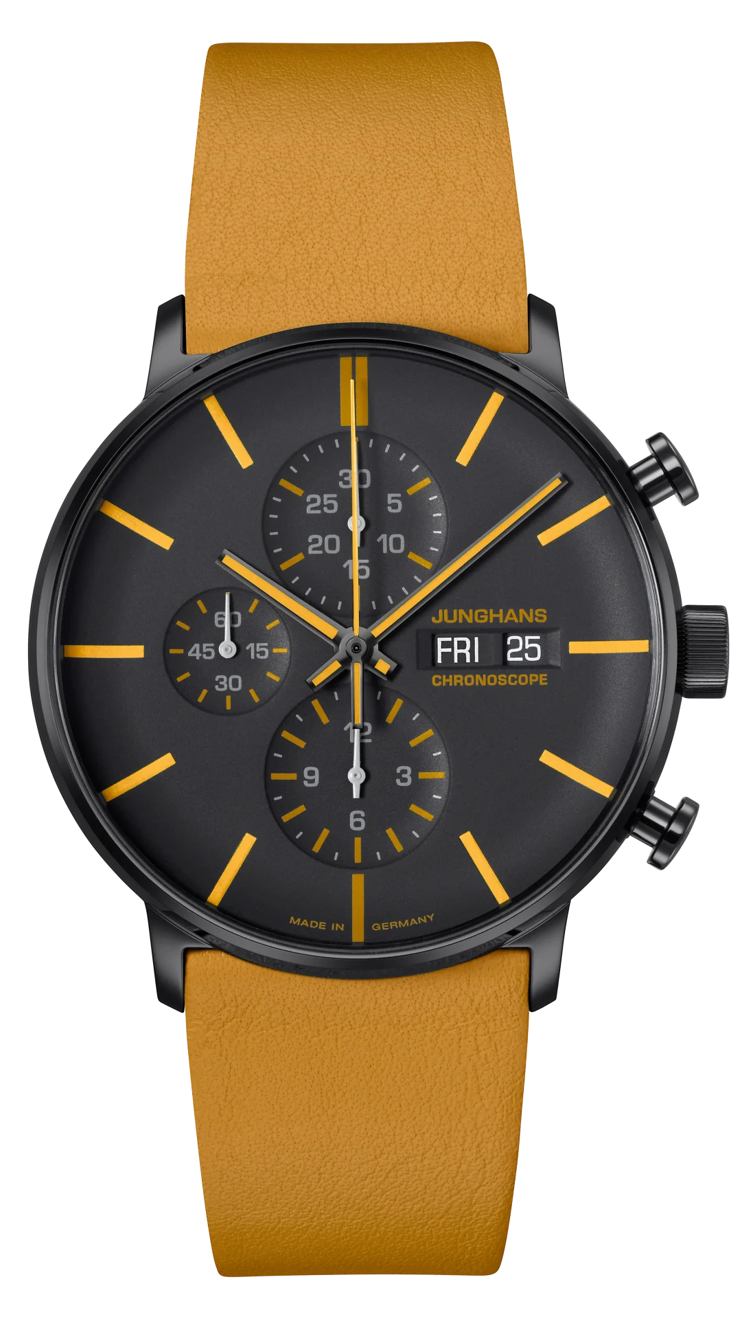 Form A Chronoscope Black Dial / Orange Leather Strap Black Dial