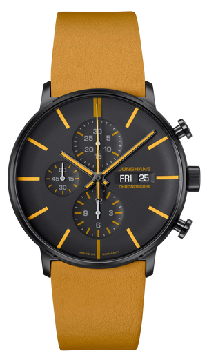 Form A Chronoscope Black Dial / Orange Leather Strap Black Dial