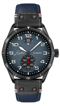 Pilot Automatic Navy Blue Navy Blue Dial / Blue and Black Riveted Leather Strap Navy Blue Dial