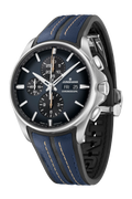 Meister S Chronoscope Midnight Blue Dial / Blue-Black Rubber-Leather Strap Dark Blue Dial