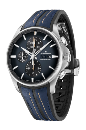 Meister S Chronoscope Midnight Blue Dial / Blue-Black Rubber-Leather Strap Dark Blue Dial