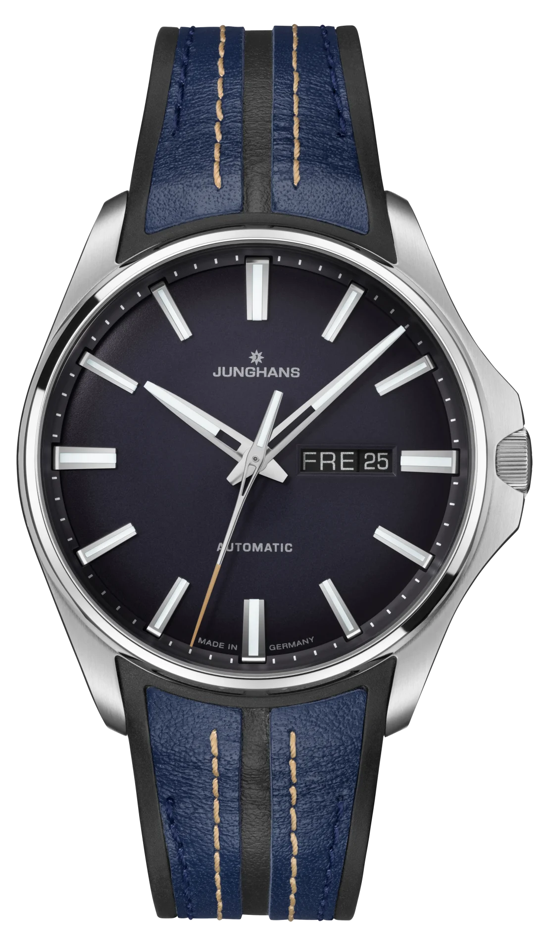 Meister S Automatic Midnight Blue Dial / Blue-Black Rubber-Leather Strap Midnight Blue Dial