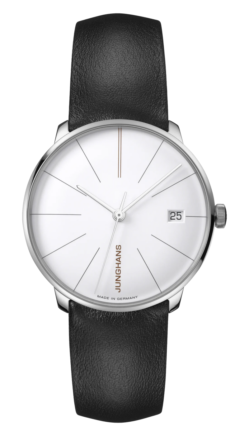 Meister Fein Kleine Automatic White Dial / Dark Brown Leather Strap White Dial