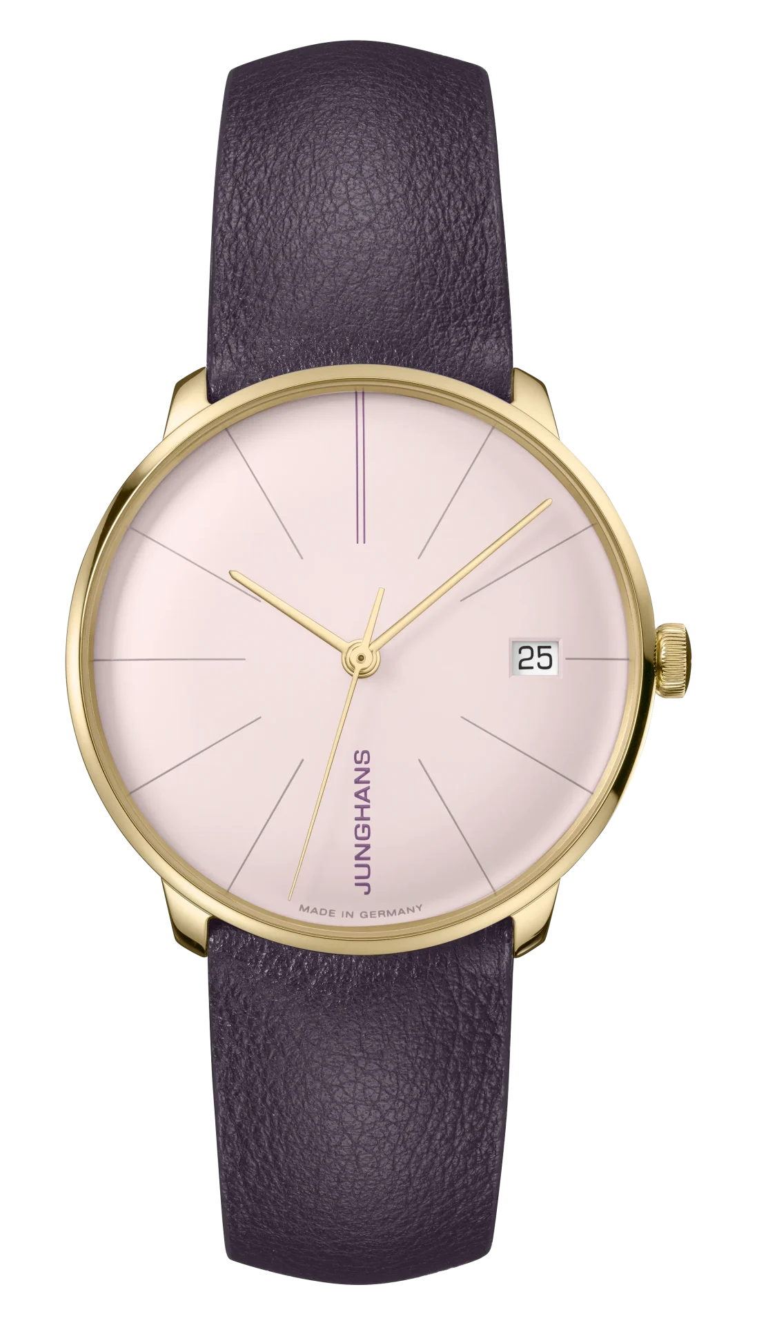 Meister Fein Kleine Automatic Powder Pink Dial / Violet Leather Strap