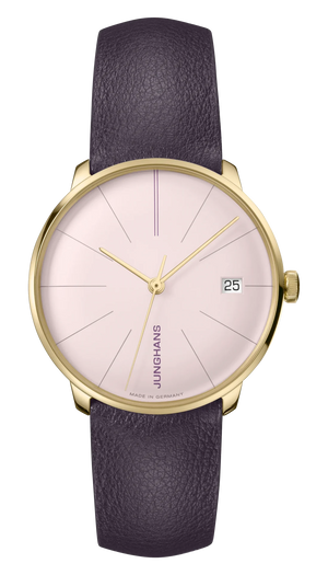 Meister Fein Kleine Automatic Powder Pink Dial / Violet Leather Strap