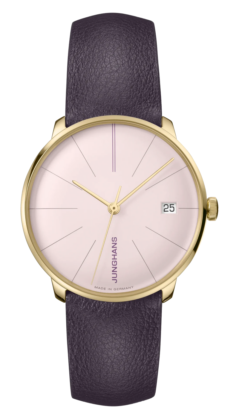 Meister Fein Kleine Automatic Powder Pink Dial / Violet Leather Strap
