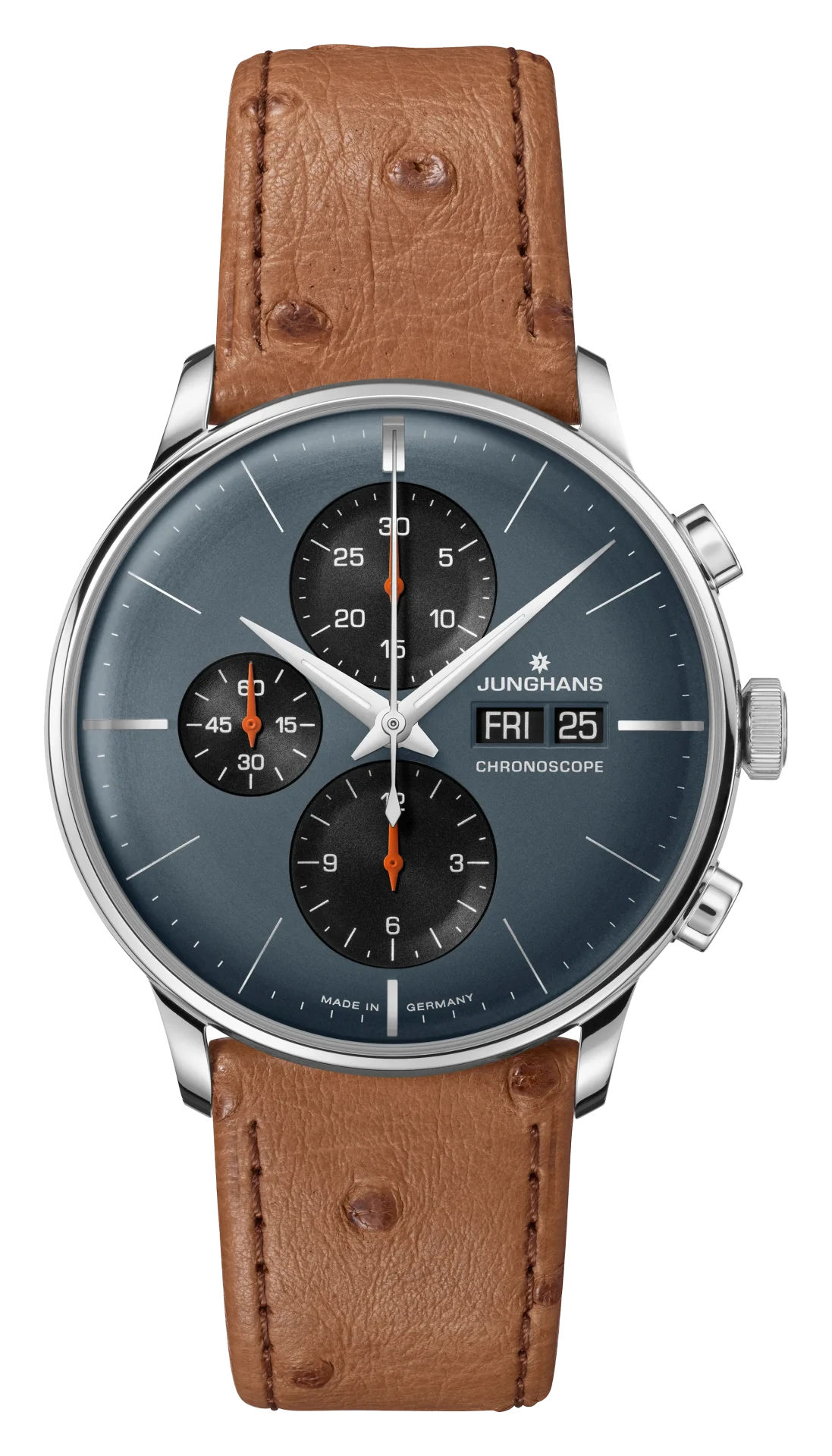 Meister Chronoscope Sapphire Gray Dial / Brown Ostrich Leather Strap Gray Dial