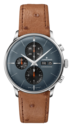 Meister Chronoscope Sapphire Gray Dial / Brown Ostrich Leather Strap Gray Dial
