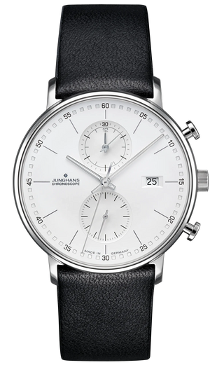 Form C Silver-Plated Dial / Black Leather Strap Silver Dial