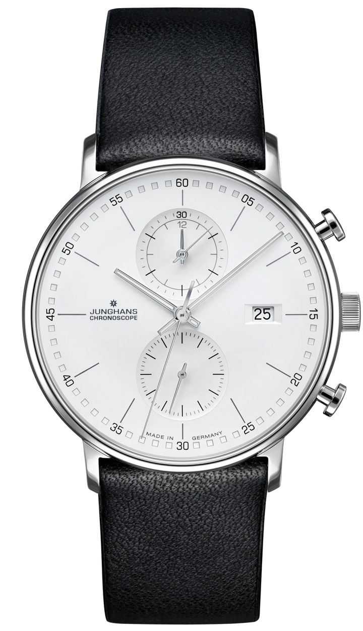Form C Silver-Plated Dial / Black Leather Strap Silver Dial